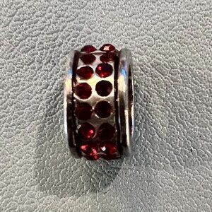 Brighton Oval Red Crystal Stone Charm Spacer